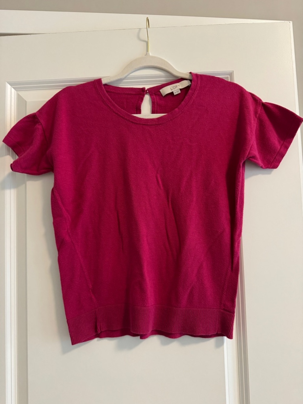 LOFT Fuchsia Short Sleeve Knit Top XS